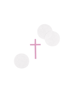 Confeti Cruces Comunion Cruz Rosa Papel 14gr