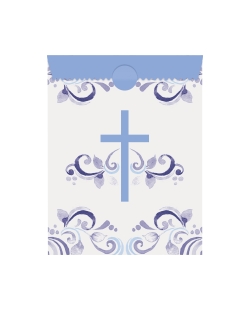 Bolsas Papel Comunion Cruz Azul 28 X 12,7cm