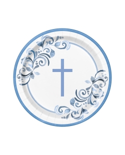 Platos 22,5cm Comunion Cruz Azul