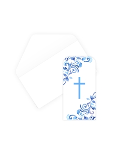 Tarjeta Comunion Cruz Azul Para Dinero Y Sobre