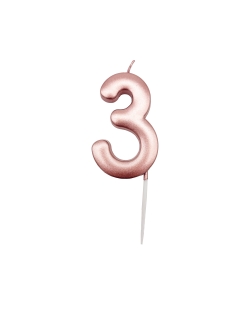 Vela Oro Rosa Metal Nº 3