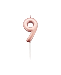 Vela Oro Rosa Metal Nº 9