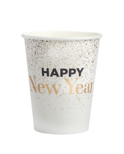 Vasos Happy New Year Blanco 7.8X9.7cm 27cl Carton ***OFERTA DTO NO ACUMULABLE