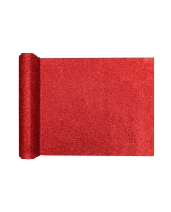 Camino Mesa Brillante Rojo 28cm X 3m Poliester ***OFERTA DTO NO ACUMULABLE