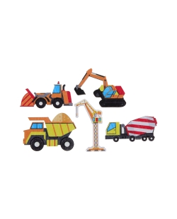 Deco Mesa Confeti Construccion 6 X 4 Y 4 X 6cm Madera ***OFERTA DTO NO ACUMULABLE