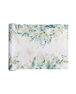 Camino Mesa Follaje Verde 28cm X 3m Poliester Popelina ***OFERTA DTO NO ACUMULABLE