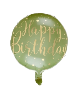 Globo Foil 45cm Happy Bday Verde Oliva Helio 0.015 m3 ***OFERTA DTO NO ACUMULABLE