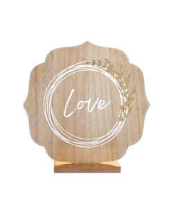Centro Mesa Love Natural 19.5X4X19cm Madera ***OFERTA DTO NO ACUMULABLE
