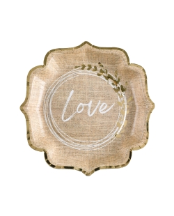 Platos Love Natural 21X21cm Carton ***OFERTA DTO NO ACUMULABLE