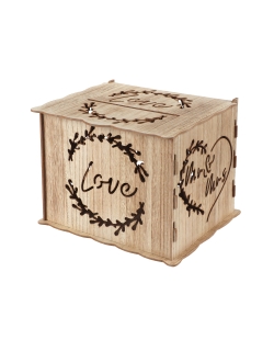 Hucha Just Married Natural 30X24X22cm Madera ***OFERTA DTO NO ACUMULABLE