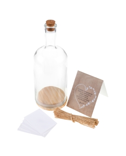 Deco Deseos Mensaje Botella Transparente 8.5X23.5cm Vidrio ***OFERTA DTO NO ACUMULABLE
