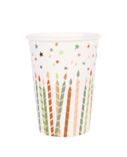 Vasos Cumple Brillante 7.8 9.7cm 27cl Carton ***OFERTA DTO NO ACUMULABLE