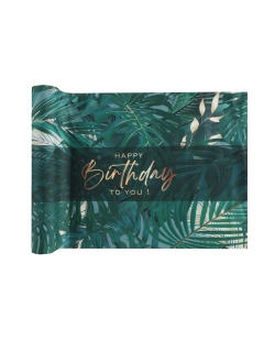 Camino Mesa Happy Bday Jungla 28cm X 3m Poliester Popelina ***OFERTA DTO NO ACUMULABLE