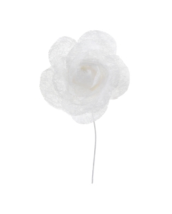 Flor Blanco 4X7.5cm Papel Y Metal ***OFERTA DTO NO ACUMULABLE