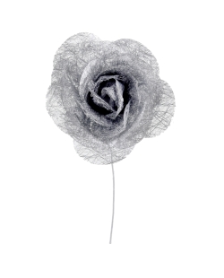 Flor Plata 4X7.5cm Papel Y Metal ***OFERTA DTO NO ACUMULABLE