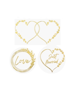 Pegatinas Just Married Oro 8.8X5 Y 5 5cm Papel ***OFERTA DTO NO ACUMULABLE