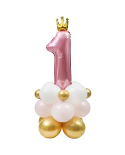 Kit Globos Numero 1 Rosa 16 Latex ***OFERTA DTO NO ACUMULABLE
