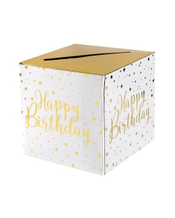 Hucha Happy Bday Blanco 20X20X20cm Carton ***OFERTA DTO NO ACUMULABLE