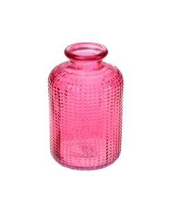 Jarron Botella Fucsia 6X10cm Vidrio