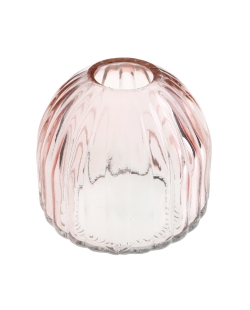 Jarron Redondo Relieve Lila-Rosa 8X7cm Vidrio ***OFERTA DTO NO ACUMULABLE