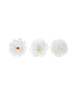 Flores Surtidas Blancas 7cm, 9cm Y 10cm Poliester ***OFERTA DTO NO ACUMULABLE