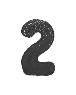 Forma Numero Glitz 2 Negro Prism. 86cm