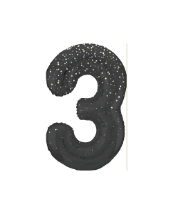 Forma Numero Glitz 3 Negro Prism. 86cm