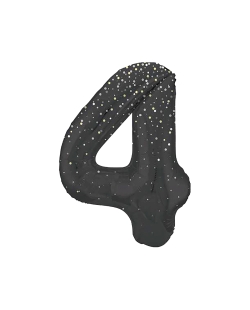 Forma Numero Glitz 4 Negro Prism. 86cm