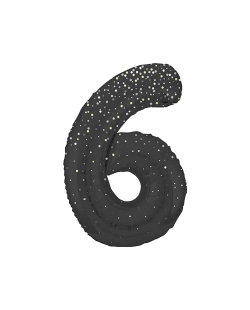 Forma Numero Glitz 6 Negro Prism. 86cm