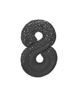 Forma Numero Glitz 8 Negro Prism. 86cm