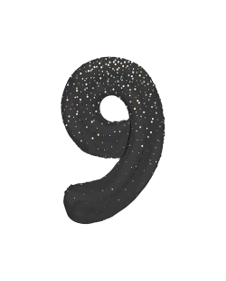 Forma Numero Glitz 9 Negro Prism. 86cm