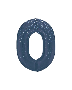 Forma Numero Glitz 0 Azul Prism. 86cm