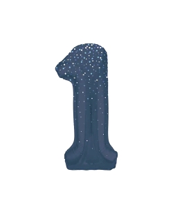 Forma Numero Glitz 1 Azul Prism. 86cm