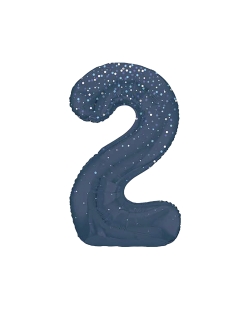 Forma Numero Glitz 2 Azul Prism. 86cm