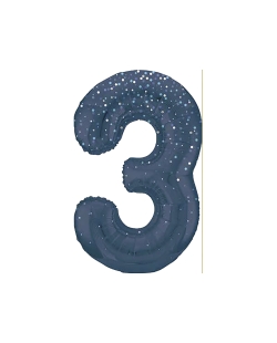 Forma Numero Glitz 3 Azul Prism. 86cm