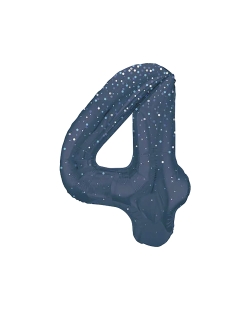 Forma Numero Glitz 4 Azul Prism. 86cm