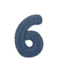Forma Numero Glitz 6 Azul Prism. 86cm