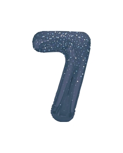 Forma Numero Glitz 7 Azul Prism. 86cm