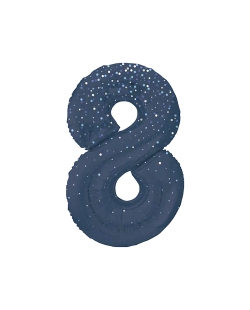 Forma Numero Glitz 8 Azul Prism. 86cm