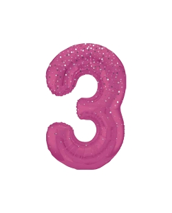 Forma Numero Glitz 3 Rosa Prism. 86cm