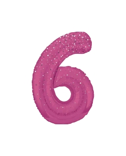 Forma Numero Glitz 6 Rosa Prism. 86cm