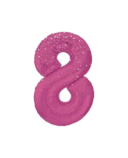 Forma Numero Glitz 8 Rosa Prism. 86cm