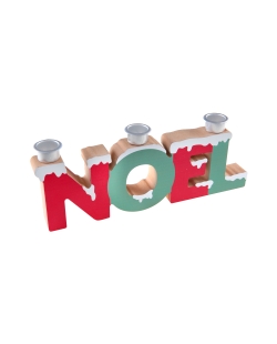 Candelabro Noel 26X3X8.5cm Madera Y Metal ***OFERTA DTO NO ACUMULABLE