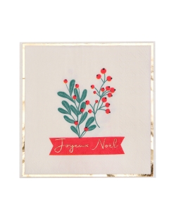 Servilleta Acebo Navidad 33X33cm Papel 3 Capas ***OFERTA DTO NO ACUMULABLE