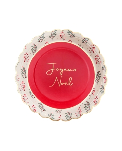 Plato Acebo Navidad 23cm Carton ***OFERTA DTO NO ACUMULABLE