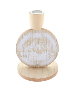 Portavelas Invierno Natural 10X14cm Metal Y Madera ***OFERTA DTO NO ACUMULABLE