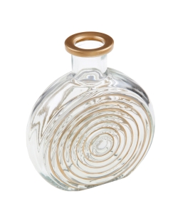 Jarron Espiral Oro Transparente 11X13.5cm Vidrio ***OFERTA DTO NO ACUMULABLE