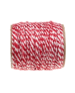 Cinta Cordon Rojo-Blanca 2mm x 10m Viscosa ***OFERTA DTO NO ACUMULABLE