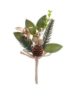 Decoracion Rama Piña 11X16.5cm Madera. Plast. Y Cuerda ***OFERTA DTO NO ACUMULABLE