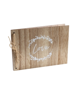 Libro Firmas Love 30 X 22cm Madera Y Yute, 40Pag Papel ***OFERTA DTO NO ACUMULABLE